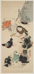 Rassemblement de personnages Otsu-e